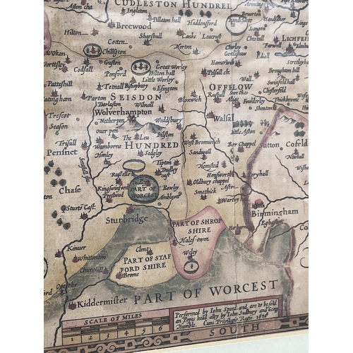 1531 - A VINTAGE FRAMED MAP OF STAFFORD