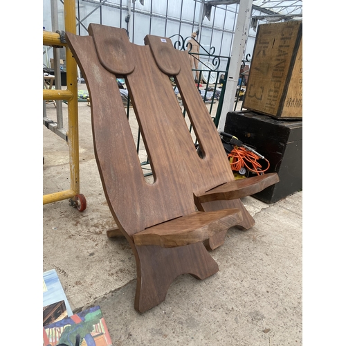 1970 - TWO LARGE HARDWOOD FOLDING CHAIRS