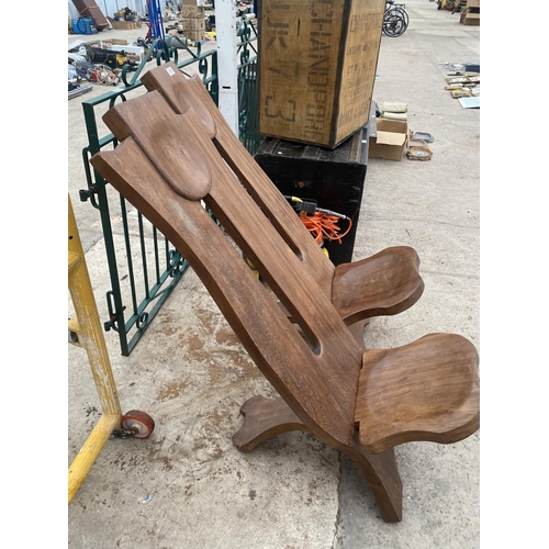 1970 - TWO LARGE HARDWOOD FOLDING CHAIRS