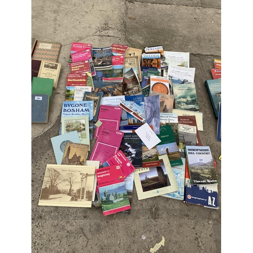 1990 - A LARGE ASSORTMENT OF BOOKS AND LEAFLETS ON TRAVEL TO INCLUDE ORDNANCE SURVEY MAPS