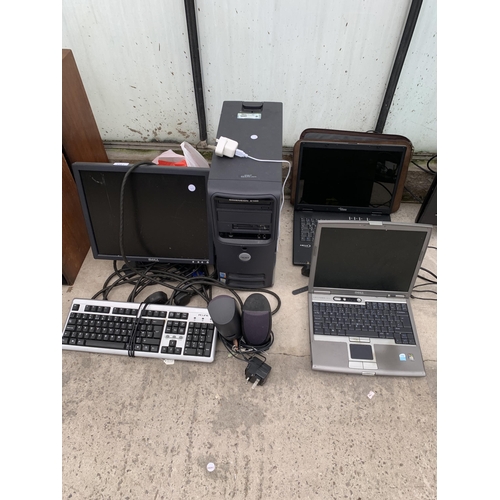 2361 - AN ASSORTMENT OF ITEMS TO INCLUDE A DELL DESKTOP COMPUTER AND TWO LAPTOPS ETC