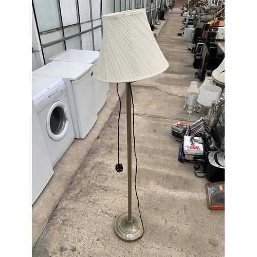 2413 - A BRASS EFFECT STANDARD LAMP