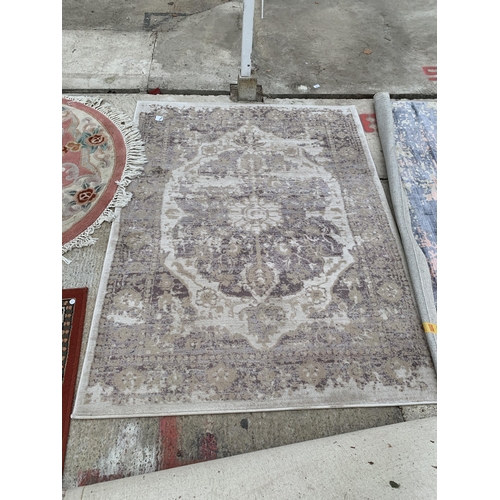 2492 - TWO MODERN PATTERNED RUGS