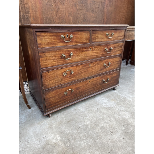 2506 - A 19TH CENTURY MAHOGANY CHEST OF TWO SHAM AND THREE LONG DRAWERS 40