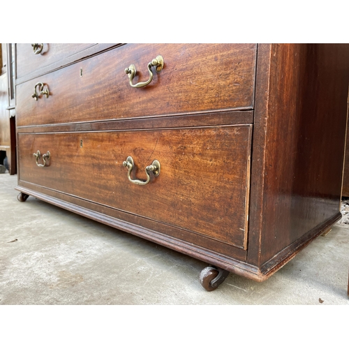 2506 - A 19TH CENTURY MAHOGANY CHEST OF TWO SHAM AND THREE LONG DRAWERS 40