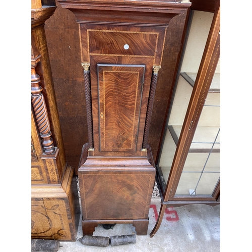 2508 - AN EIGHTEENTH CENTURY MAHOGANY AND INLAID EIGHT DAY LONGCASE CLOCK, BROXBRIDGE WITH ROLLING MOON DIA... 