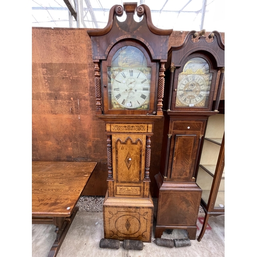 2509 - A 19TH CENTURY EIGHT DAY LONGCASE CLOCK WITH ENAMEL DIAL, EDWARDS, LONDON