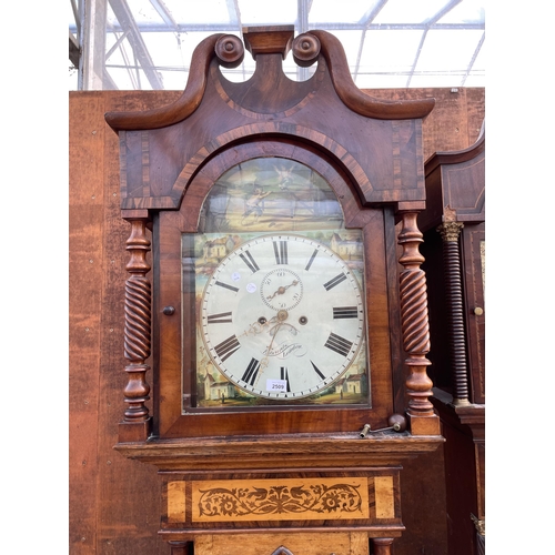 2509 - A 19TH CENTURY EIGHT DAY LONGCASE CLOCK WITH ENAMEL DIAL, EDWARDS, LONDON