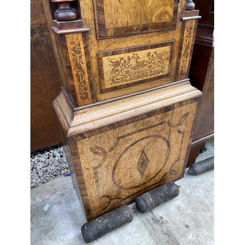 2509 - A 19TH CENTURY EIGHT DAY LONGCASE CLOCK WITH ENAMEL DIAL, EDWARDS, LONDON