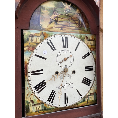 2509 - A 19TH CENTURY EIGHT DAY LONGCASE CLOCK WITH ENAMEL DIAL, EDWARDS, LONDON