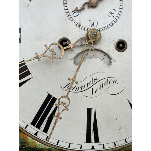 2509 - A 19TH CENTURY EIGHT DAY LONGCASE CLOCK WITH ENAMEL DIAL, EDWARDS, LONDON