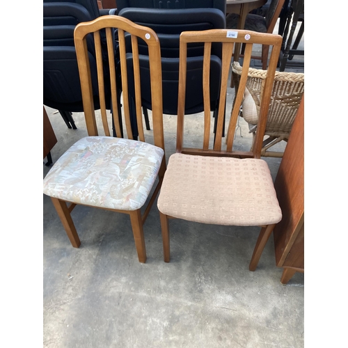 2786 - A PAIR OF HARDWOOD DINING CHAIRS