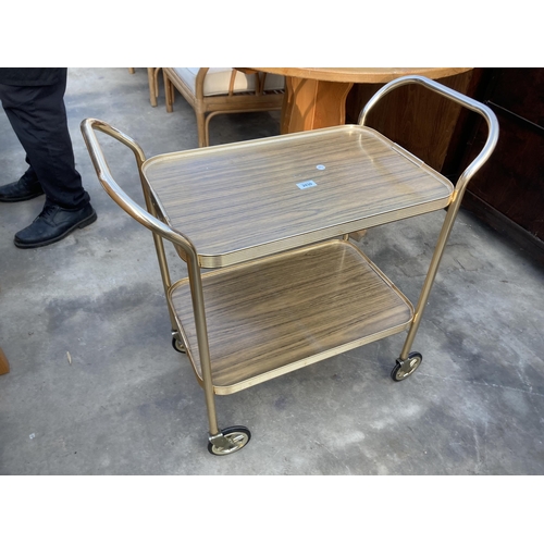 2830 - A 1970'S METALWARE TWO TIER TROLLEY