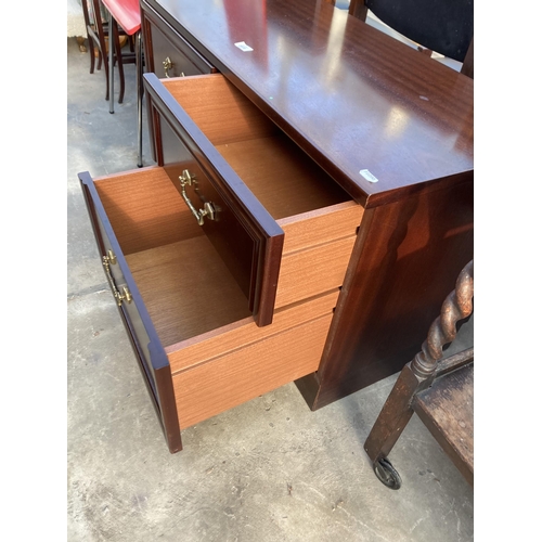 2836 - A MAHOGANY G-PLAN SIDE UNIT ENCLOSING TWO DRAWERS AND CUPBOARD, 39.5