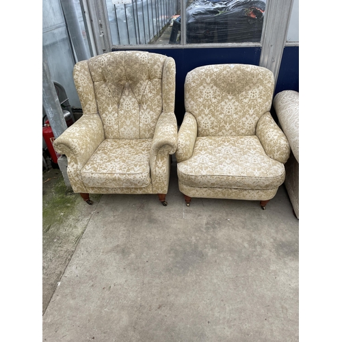 2931 - TWO VICTORIAN STYLE EASY CHAIRS