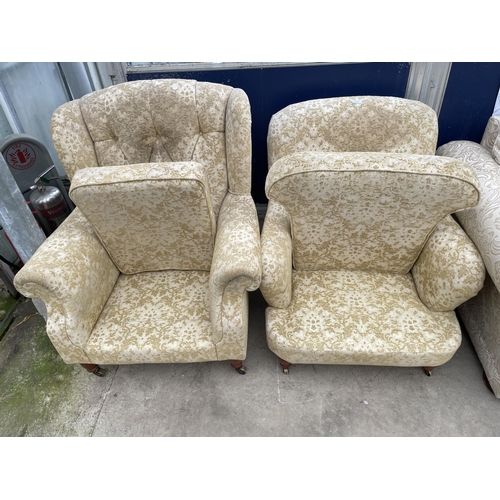 2931 - TWO VICTORIAN STYLE EASY CHAIRS