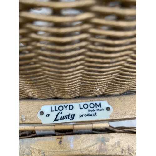 3041 - A LLOYD LOOM LINEN BASKET AND CHAIR