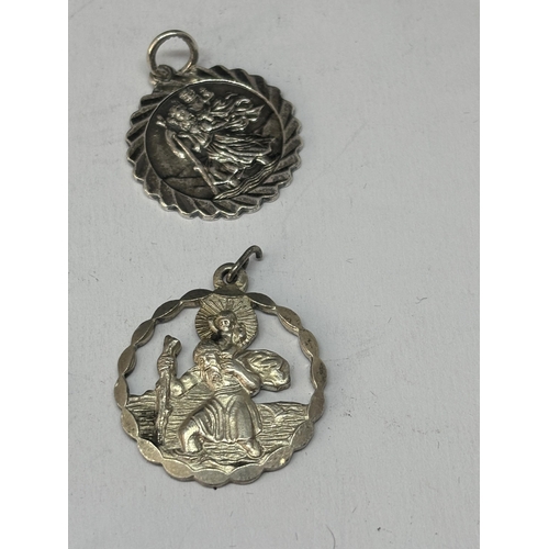 527 - FIVE MARKED SILVER RELIGIOUS PENDANTS