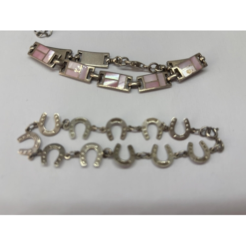 530 - FIVE VARIOUS MARKED SILVER BRACELETS