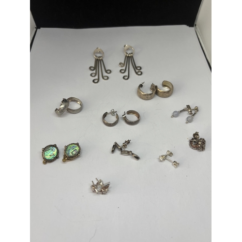 540 - TEN PAIRS OF SILVER EARRINGS