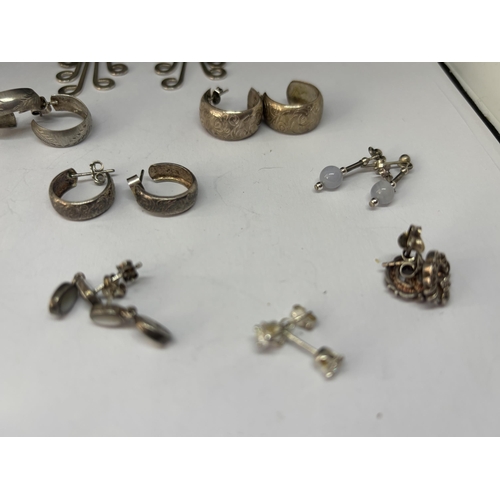 540 - TEN PAIRS OF SILVER EARRINGS