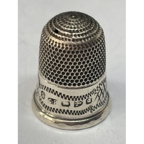 548 - A HALLMARKED CHARLES HORNER CHESTER SILVER THIMBLE