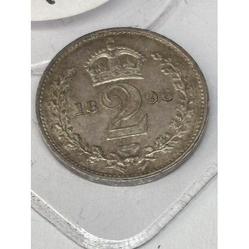 556 - A VICTORIAN 1896 SILVER TWO PENCE