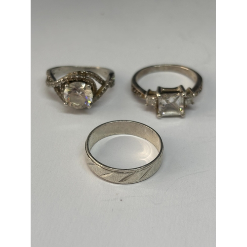 563 - FIVE VARIOUS MARKED SILVER RINGS