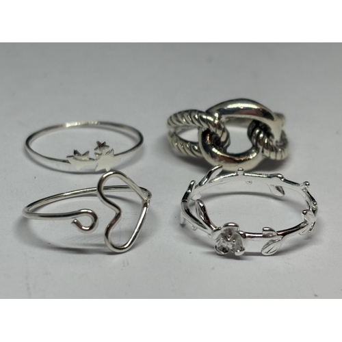 578 - FOUR MARKED SILVER RINGS