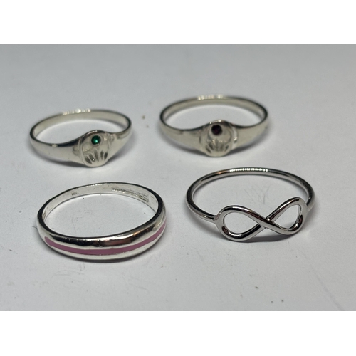 581 - FOUR MARKED SILVER RINGS