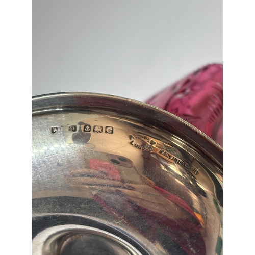 87 - A HALLMARKED BIRMINGHAM SILVER ASPREY CRANBERRY POSY VASE