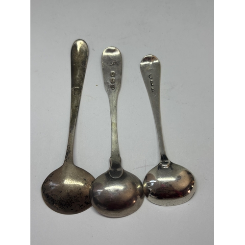 91 - THREE HALLMARKED EXETER 1853 GEORGIAN SPOONS GROSS WEIGHT 27.9 GRAMS