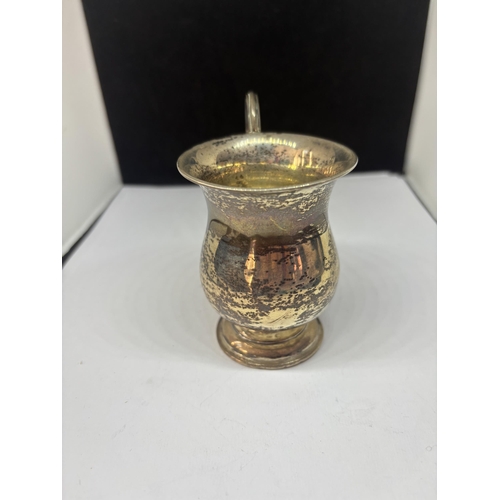 96 - A HALLMARKED BIRMINGHAM 1904 CHARLES HORNER SILVER CUP GROSS WEIGHT 74.6 GRAMS