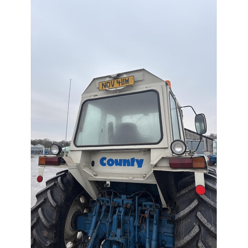 201 - A 1981 COUNTY TW1184 TRACTOR, REGISTRATION NDV 411W, COMPLETE WITH A SET OF 10 COUNTY FRONT WEIGHTS,... 