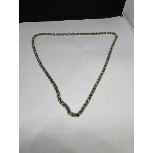 593 - A SILVER ROPE NECKLACE LENGTH 18