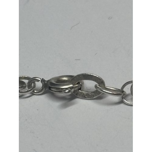 603 - A MARKED SILVER ROPE NECKLACE LENGTH 20