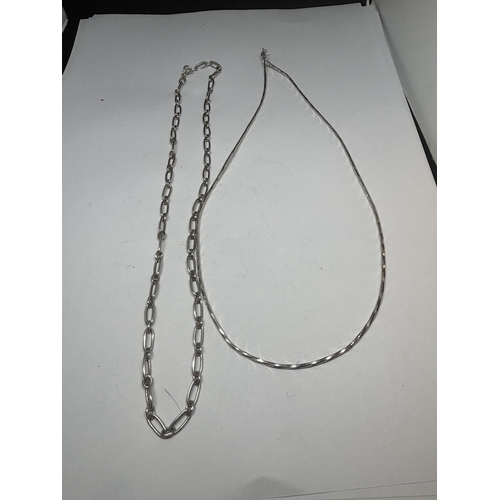 637 - TWO MARKED SILVER NECKLACES