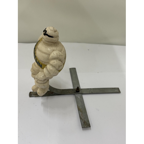 9 - A VINTAGE MICHELIN MAN POSSIBLE CAR/RADIATOR MASCOT, HEIGHT ON METAL STAND, HEIGHT 15CM