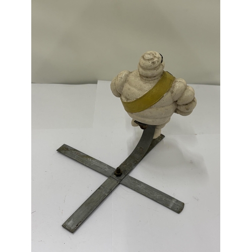 9 - A VINTAGE MICHELIN MAN POSSIBLE CAR/RADIATOR MASCOT, HEIGHT ON METAL STAND, HEIGHT 15CM