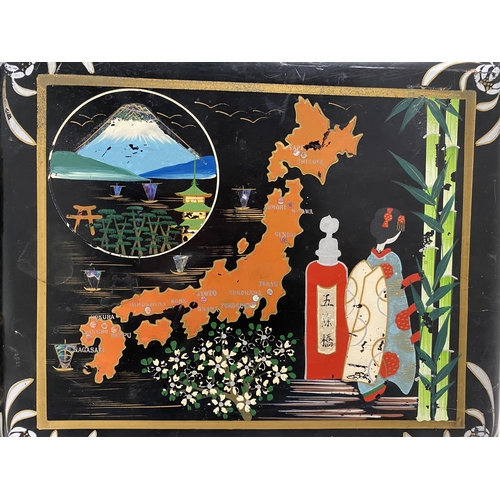 338 - A VINTAGE HAND-PAINTED LACQUERED JAPANESE PHOTO ALBUM