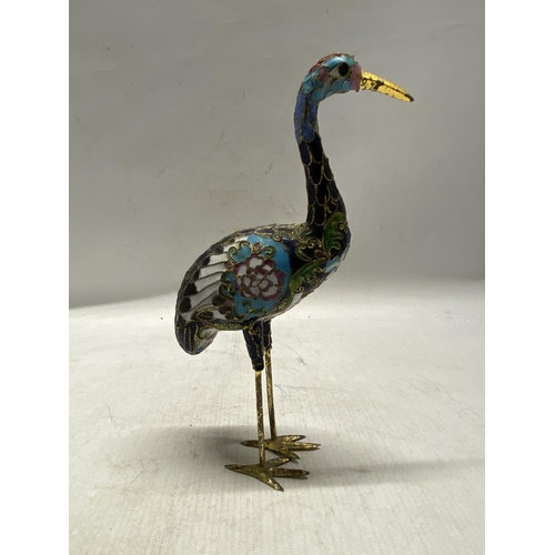 341 - A CHINESE ENAMEL CLOISONNE BIRD FIGURE