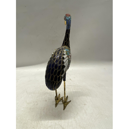 341 - A CHINESE ENAMEL CLOISONNE BIRD FIGURE