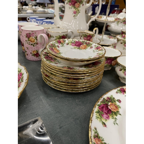 76 - A LARGE QUANTITY OF ROYAL ALBERT 'OLD COUNTRY ROSES' DINNER WARE TO INCLUDE VARIOUS SIZES OF PLATES,... 