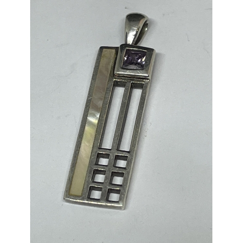 649 - A MARKED 925 SILVER MACKINTOSH STYLE PENDANT