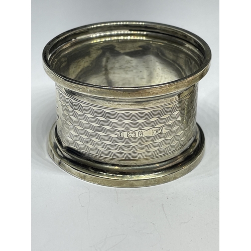 668 - TWO HALLMARKED (INDISTINCT) SILVER NAPKIN RINGS GROSS WEIGHT 20.2 GRAMS