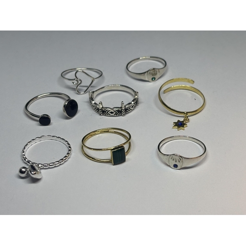 683 - EIGHT VARIOUS MARKED SILVER RINGS