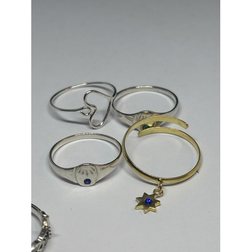 683 - EIGHT VARIOUS MARKED SILVER RINGS