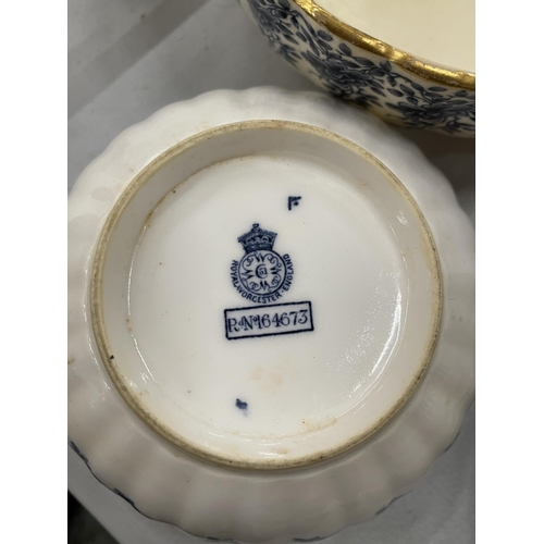 166 - AN ANTIQUE ROYAL WORCESTER BLUE AND WHITE REG NO. 164673 CIRCA 1891 PART DINNER SERVICE