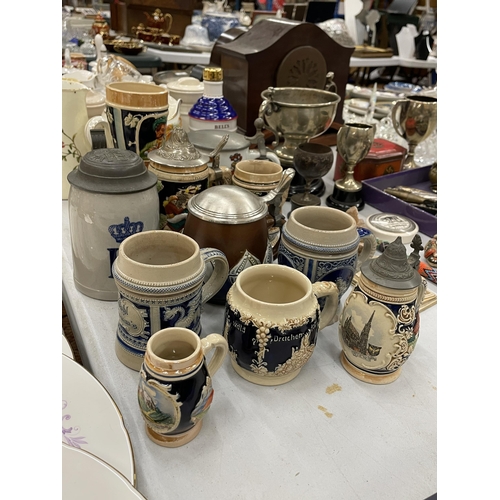 187 - A COLLECTION OF VINTAGE AND MODERN STEINS