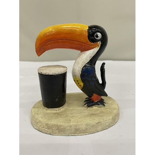 204 - A RESIN FIGURE OF A GUINNESS TOUCAN, HEIGHT 10CM